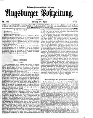 Augsburger Postzeitung Montag 28. April 1873