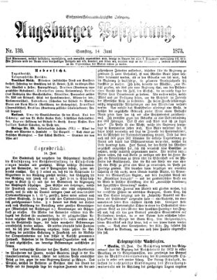 Augsburger Postzeitung Samstag 14. Juni 1873