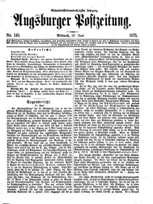 Augsburger Postzeitung Mittwoch 25. Juni 1873