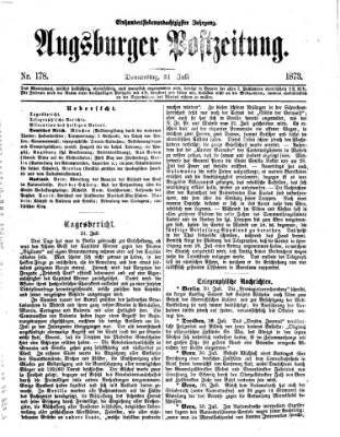 Augsburger Postzeitung Donnerstag 31. Juli 1873