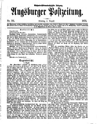 Augsburger Postzeitung Montag 4. August 1873