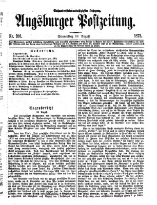 Augsburger Postzeitung Donnerstag 28. August 1873