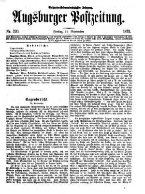 Augsburger Postzeitung Freitag 19. September 1873