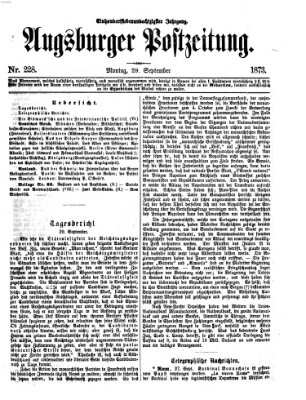 Augsburger Postzeitung Montag 29. September 1873