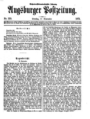 Augsburger Postzeitung Dienstag 30. September 1873