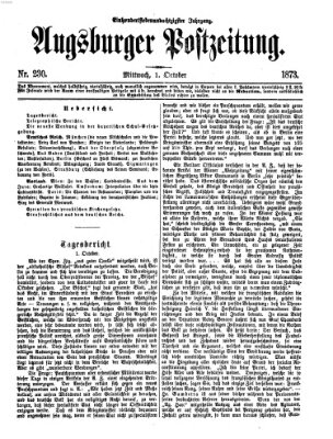 Augsburger Postzeitung Mittwoch 1. Oktober 1873