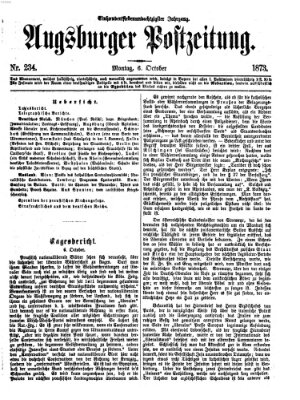 Augsburger Postzeitung Montag 6. Oktober 1873