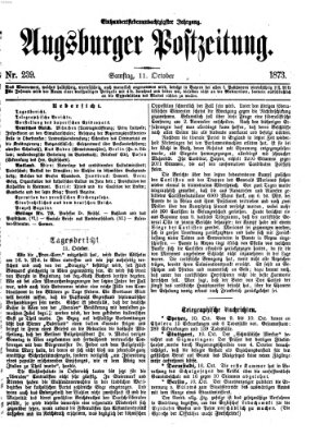 Augsburger Postzeitung Samstag 11. Oktober 1873