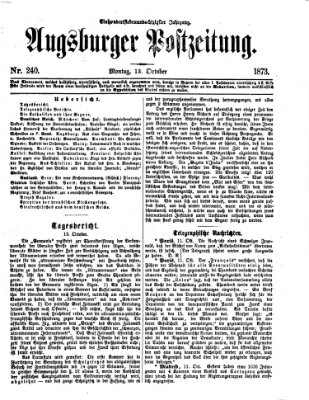 Augsburger Postzeitung Montag 13. Oktober 1873