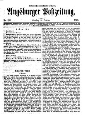 Augsburger Postzeitung Samstag 18. Oktober 1873