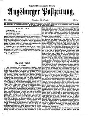 Augsburger Postzeitung Dienstag 21. Oktober 1873