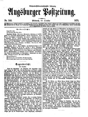 Augsburger Postzeitung Mittwoch 22. Oktober 1873