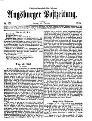 Augsburger Postzeitung Freitag 31. Oktober 1873