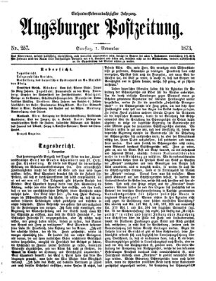 Augsburger Postzeitung Samstag 1. November 1873