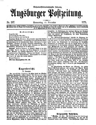 Augsburger Postzeitung Donnerstag 13. November 1873