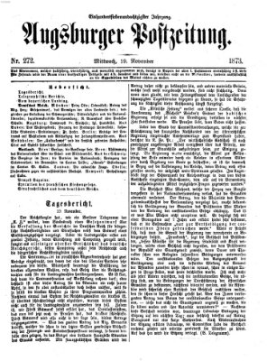 Augsburger Postzeitung Mittwoch 19. November 1873