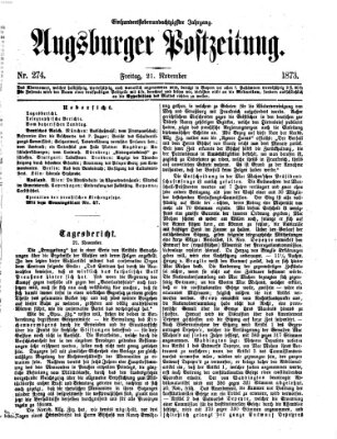 Augsburger Postzeitung Freitag 21. November 1873