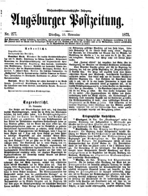 Augsburger Postzeitung Dienstag 25. November 1873