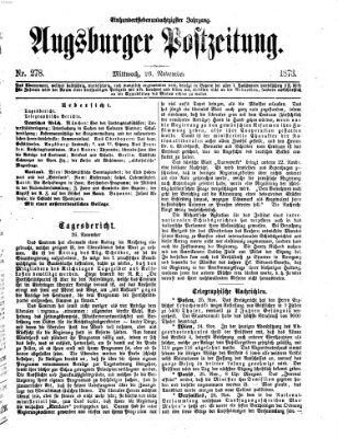 Augsburger Postzeitung Mittwoch 26. November 1873