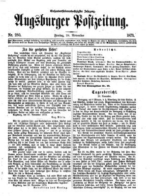 Augsburger Postzeitung Freitag 28. November 1873