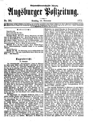 Augsburger Postzeitung Samstag 29. November 1873