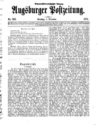 Augsburger Postzeitung Dienstag 2. Dezember 1873