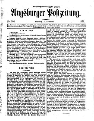 Augsburger Postzeitung Mittwoch 3. Dezember 1873