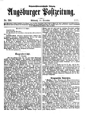 Augsburger Postzeitung Mittwoch 10. Dezember 1873