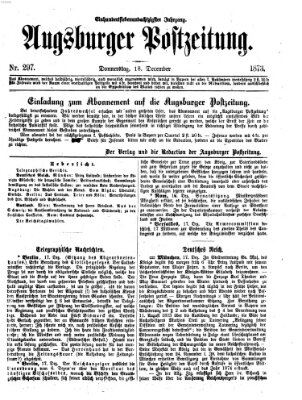 Augsburger Postzeitung Donnerstag 18. Dezember 1873