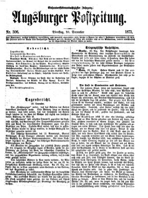 Augsburger Postzeitung Dienstag 30. Dezember 1873