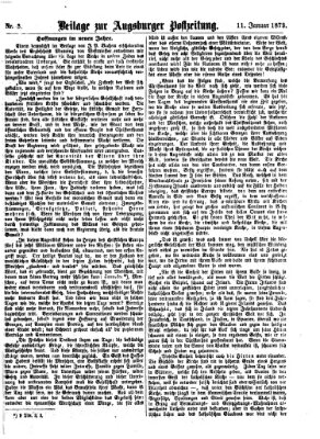 Augsburger Postzeitung. Beilage zur Augsburger Postzeitung (Augsburger Postzeitung) Samstag 11. Januar 1873