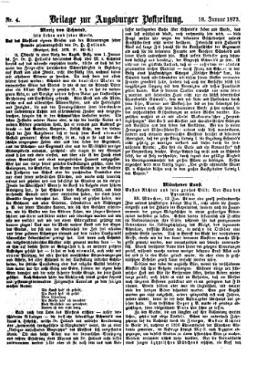 Augsburger Postzeitung. Beilage zur Augsburger Postzeitung (Augsburger Postzeitung) Samstag 18. Januar 1873