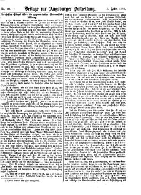 Augsburger Postzeitung. Beilage zur Augsburger Postzeitung (Augsburger Postzeitung) Donnerstag 13. Februar 1873