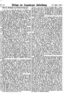 Augsburger Postzeitung. Beilage zur Augsburger Postzeitung (Augsburger Postzeitung) Samstag 22. Februar 1873