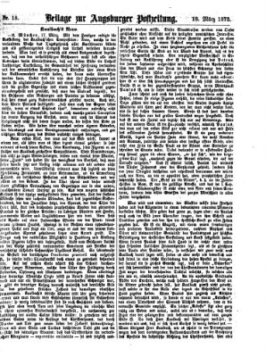 Augsburger Postzeitung. Beilage zur Augsburger Postzeitung (Augsburger Postzeitung) Dienstag 18. März 1873