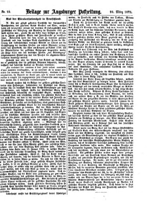 Augsburger Postzeitung. Beilage zur Augsburger Postzeitung (Augsburger Postzeitung) Samstag 22. März 1873