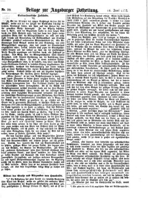 Augsburger Postzeitung. Beilage zur Augsburger Postzeitung (Augsburger Postzeitung) Samstag 14. Juni 1873