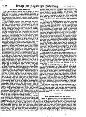 Augsburger Postzeitung. Beilage zur Augsburger Postzeitung (Augsburger Postzeitung) Samstag 28. Juni 1873