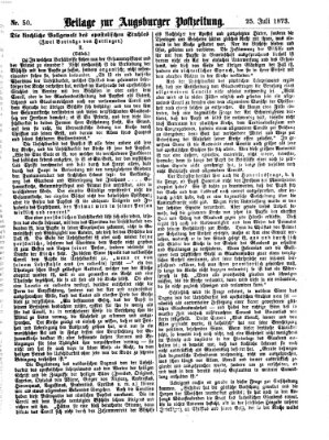 Augsburger Postzeitung. Beilage zur Augsburger Postzeitung (Augsburger Postzeitung) Freitag 25. Juli 1873