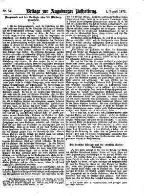 Augsburger Postzeitung. Beilage zur Augsburger Postzeitung (Augsburger Postzeitung) Samstag 2. August 1873