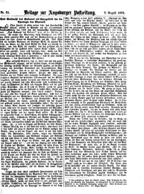 Augsburger Postzeitung. Beilage zur Augsburger Postzeitung (Augsburger Postzeitung) Donnerstag 7. August 1873