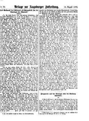 Augsburger Postzeitung. Beilage zur Augsburger Postzeitung (Augsburger Postzeitung) Dienstag 12. August 1873