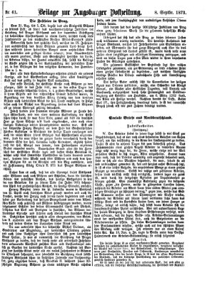 Augsburger Postzeitung. Beilage zur Augsburger Postzeitung (Augsburger Postzeitung) Montag 8. September 1873