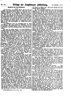 Augsburger Postzeitung. Beilage zur Augsburger Postzeitung (Augsburger Postzeitung) Montag 29. September 1873