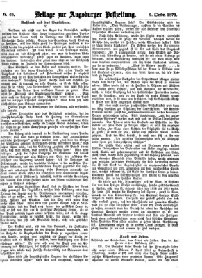 Augsburger Postzeitung. Beilage zur Augsburger Postzeitung (Augsburger Postzeitung) Donnerstag 9. Oktober 1873