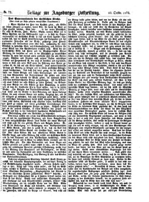 Augsburger Postzeitung. Beilage zur Augsburger Postzeitung (Augsburger Postzeitung) Donnerstag 23. Oktober 1873