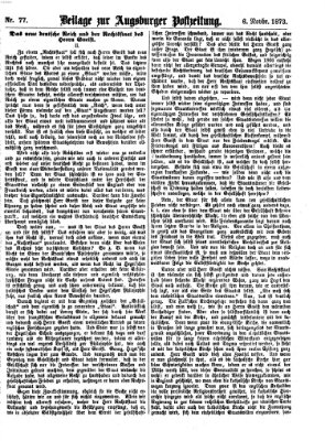 Augsburger Postzeitung. Beilage zur Augsburger Postzeitung (Augsburger Postzeitung) Donnerstag 6. November 1873