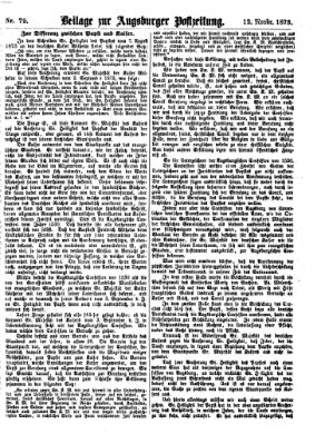 Augsburger Postzeitung. Beilage zur Augsburger Postzeitung (Augsburger Postzeitung) Mittwoch 12. November 1873