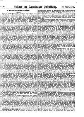 Augsburger Postzeitung. Beilage zur Augsburger Postzeitung (Augsburger Postzeitung) Samstag 22. November 1873