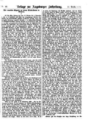 Augsburger Postzeitung. Beilage zur Augsburger Postzeitung (Augsburger Postzeitung) Donnerstag 11. Dezember 1873